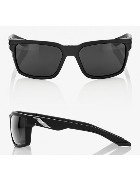 100% Okulary DAZE Soft Tact Black Smoke Lens