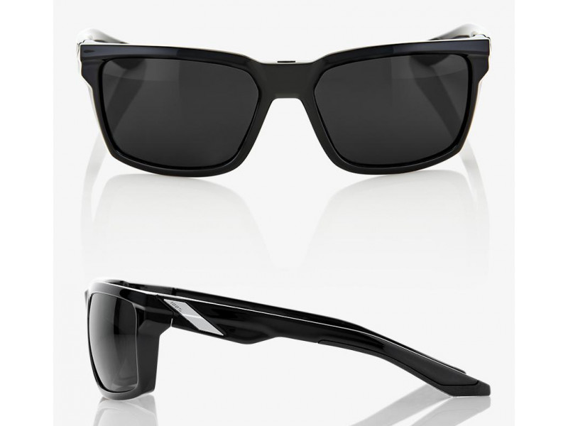 100% Okulary DAZE Polished Black Grey PEAKPOLAR...