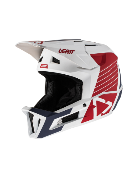 LEATT Kask MTB Gravity 1.0 V22 Onyx Biały - Czerwony - Granatowy