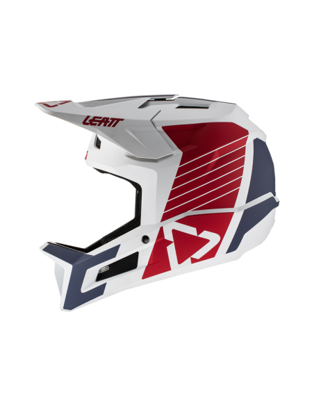 LEATT Kask MTB Gravity 1.0 V22 Onyx Biały - Czerwony - Granatowy