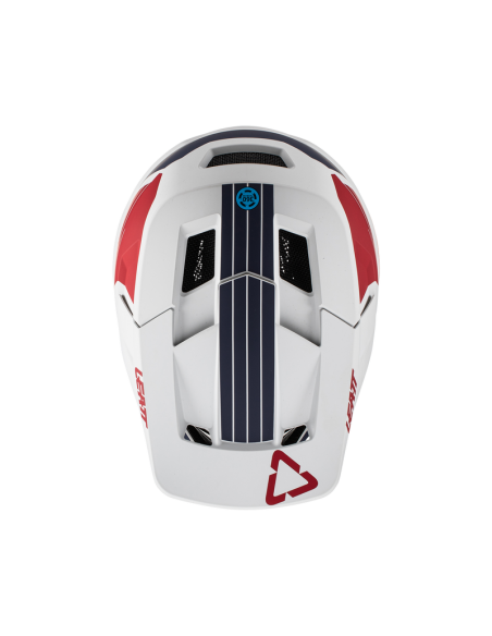 LEATT Kask MTB Gravity 1.0 V22 Onyx Biały - Czerwony - Granatowy