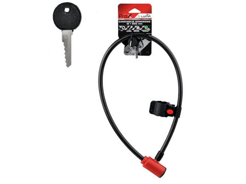 PROX Zapięcie Pętla 12x850mm czerwone Kluczyk