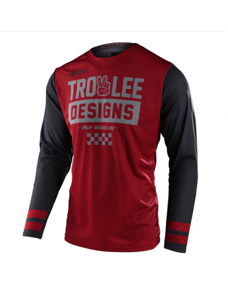 TROY LEE DESIGNS Jersey Scout GP  Peace & Wheelies - Burgundy/Dark Gray