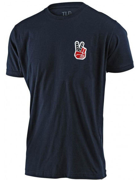 TROY LEE PEACE OUT t-shirt navy
