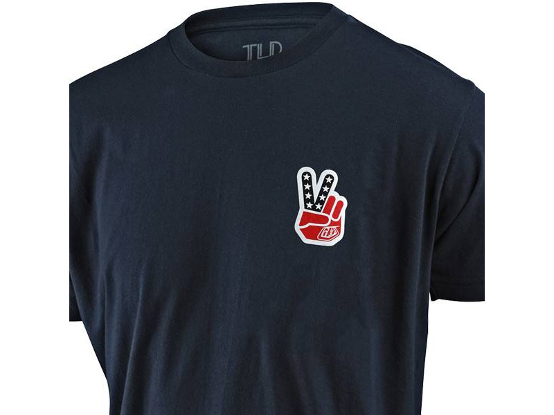 TROY LEE PEACE OUT t-shirt navy