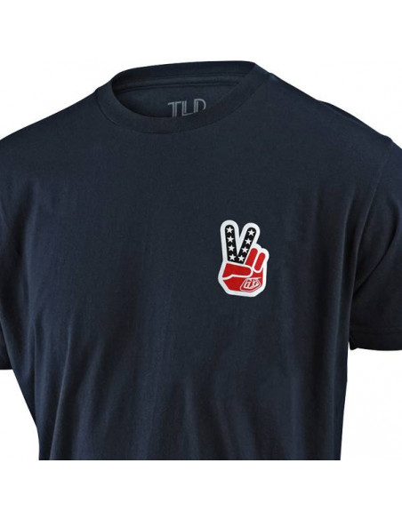 TROY LEE PEACE OUT t-shirt navy