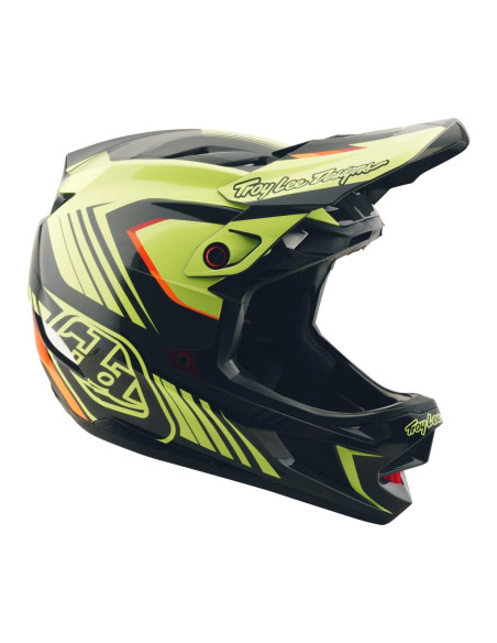 TROY LEE DESIGNS Kask D4 Polyacrylite MIPS Qualifier Black/Yellow