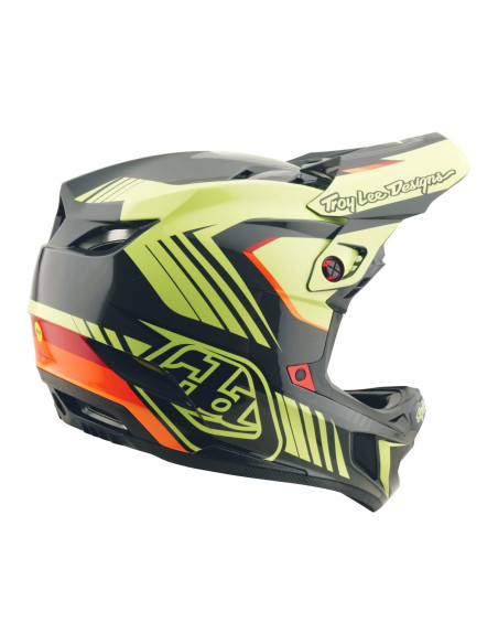 TROY LEE DESIGNS Kask D4 Polyacrylite MIPS Qualifier Black/Yellow