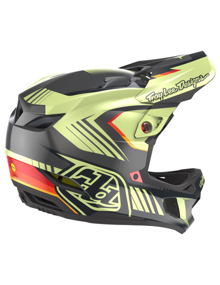 TROY LEE DESIGNS Kask D4 Polyacrylite MIPS Qualifier Black/Yellow