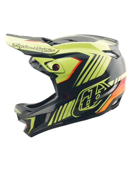 TROY LEE DESIGNS Kask D4 Polyacrylite MIPS Qualifier Black/Yellow