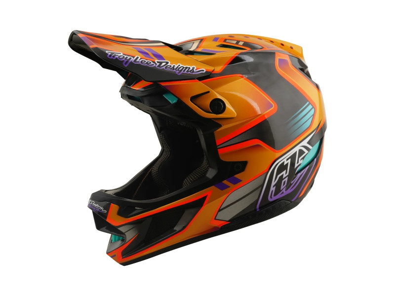 TROY LEE DESIGNS kask D4 Carbon MIPS Crest Gold