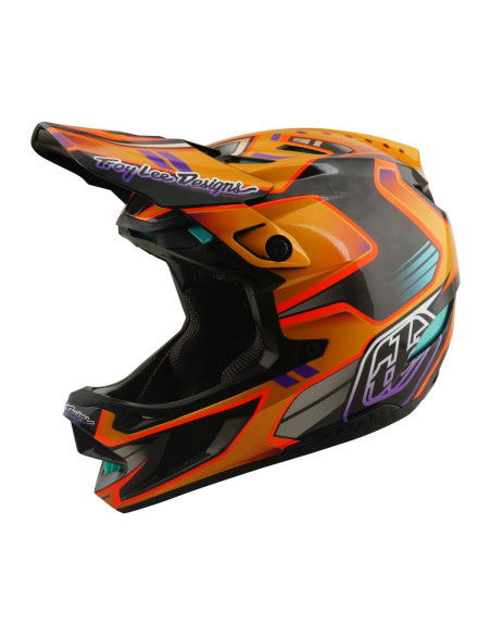 TROY LEE DESIGNS kask D4 Carbon MIPS Crest Gold