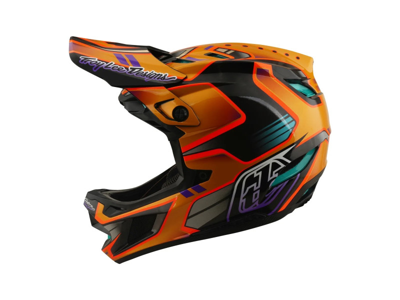 TROY LEE DESIGNS kask D4 Carbon MIPS Crest Gold