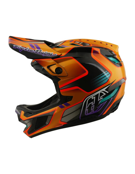 TROY LEE DESIGNS kask D4 Carbon MIPS Crest Gold