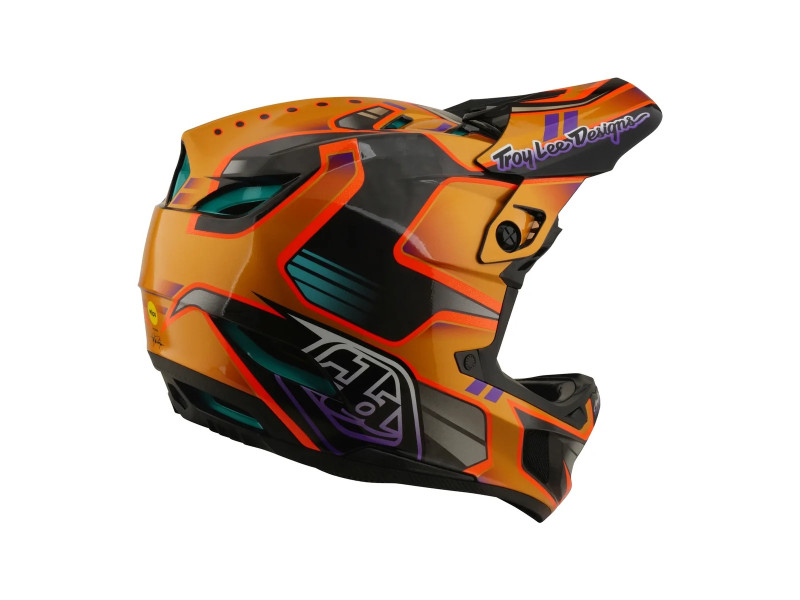 TROY LEE DESIGNS kask D4 Carbon MIPS Crest Gold