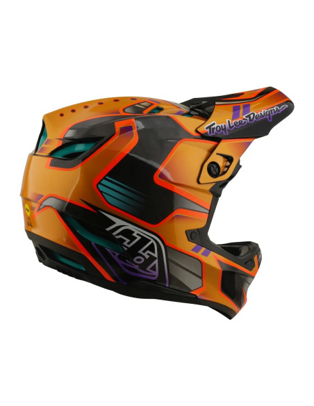 TROY LEE DESIGNS kask D4 Carbon MIPS Crest Gold