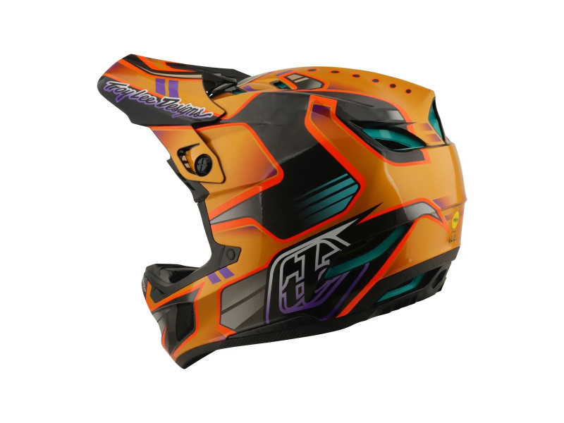 TROY LEE DESIGNS kask D4 Carbon MIPS Crest Gold