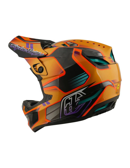 TROY LEE DESIGNS kask D4 Carbon MIPS Crest Gold