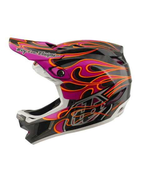 TROY LEE DESIGNS kask D4 Carbon MIPS Torched Flames Magenta
