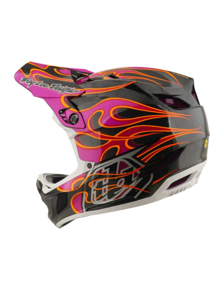 TROY LEE DESIGNS kask D4 Carbon MIPS Torched Flames Magenta