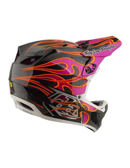 TROY LEE DESIGNS kask D4 Carbon MIPS Torched Flames Magenta
